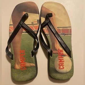 Men’s - CAMPER- Sandal Flip Flop - Black Leather - Size 46 EU - 13 US